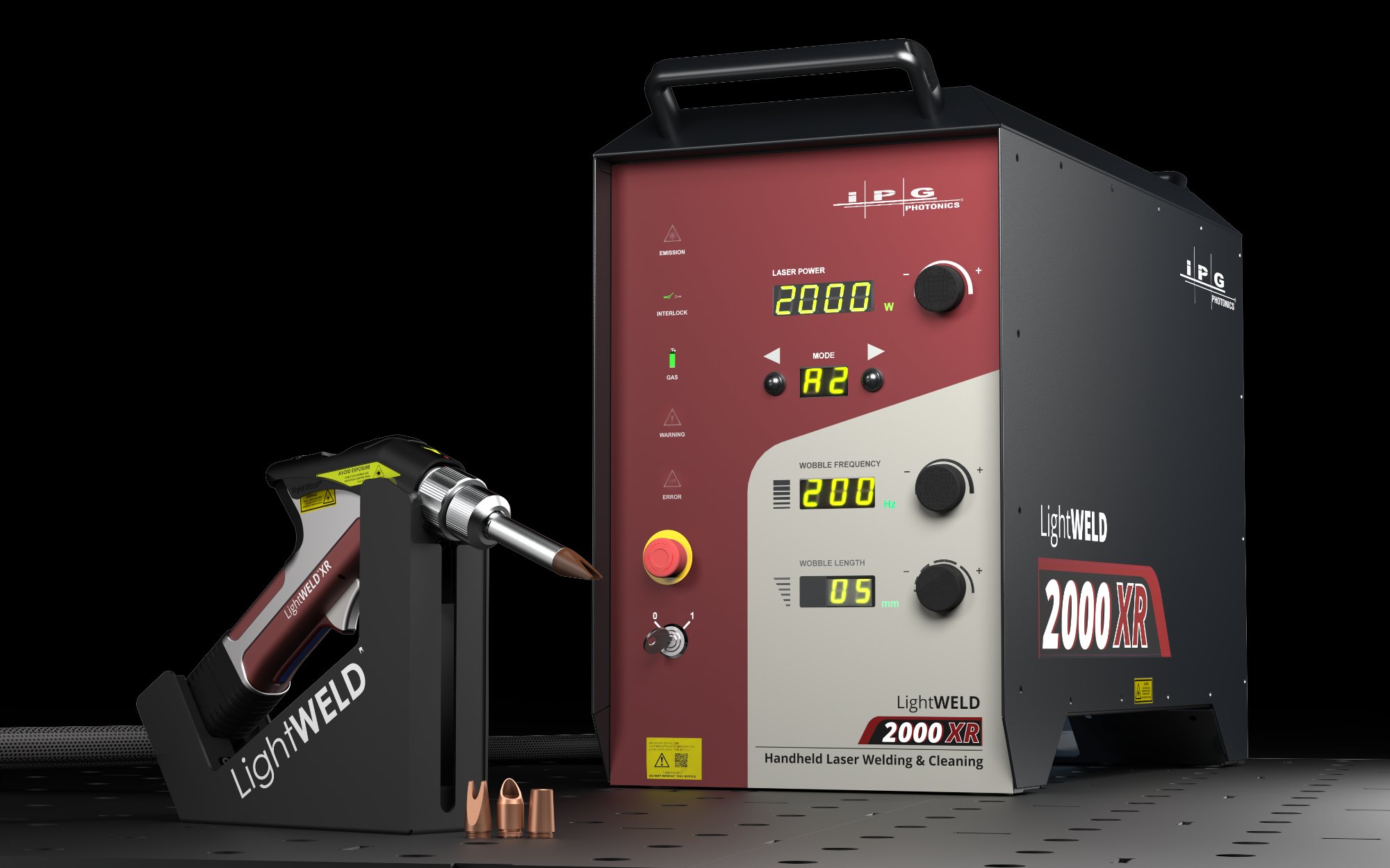 LightWELD 2000 XR handheld laser welding system — maximum power